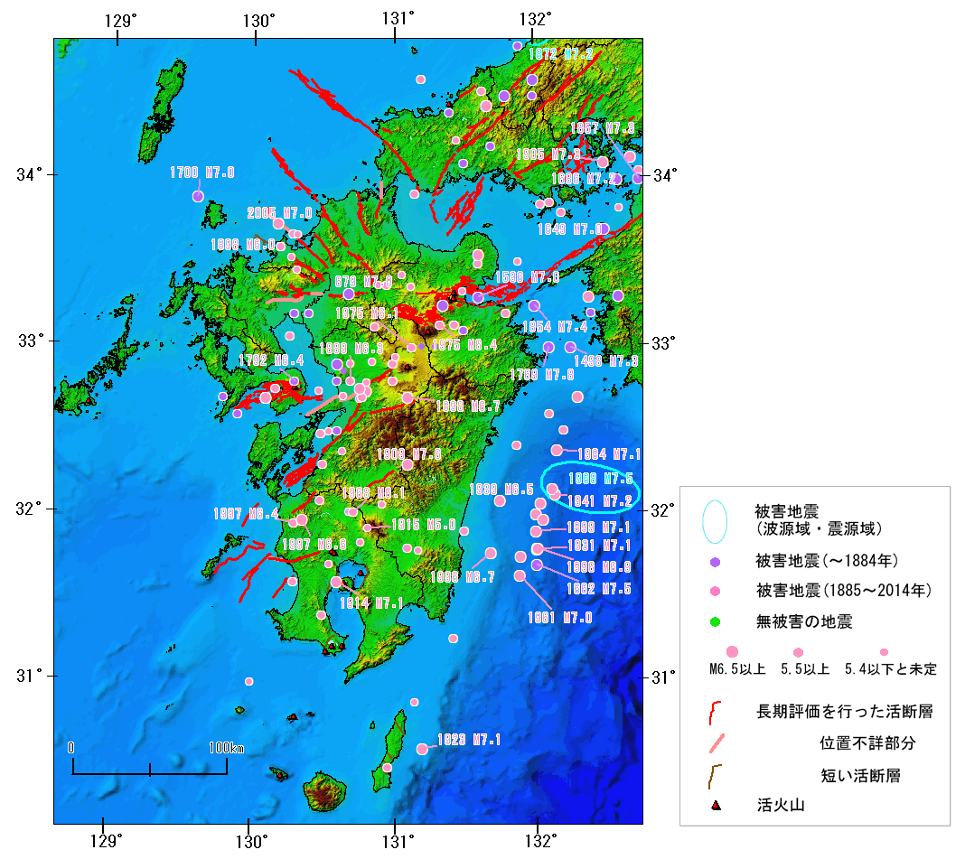九州で想定される地震被害